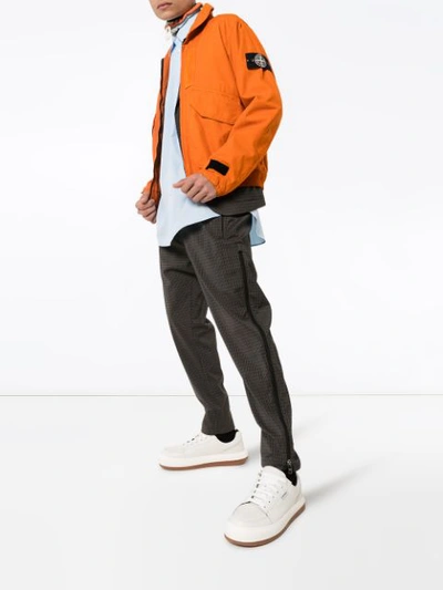 Shop Stone Island Zip-front Lightweight Jacket In Orange