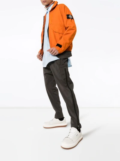 Stone Island Zip-front Lightweight Jacket In Orange
