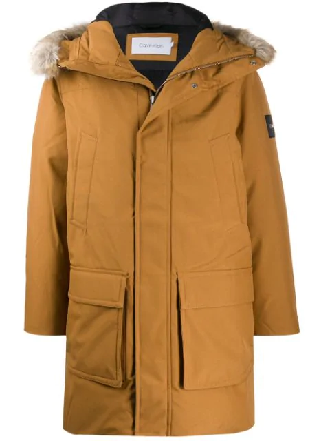 calvin klein brown coat
