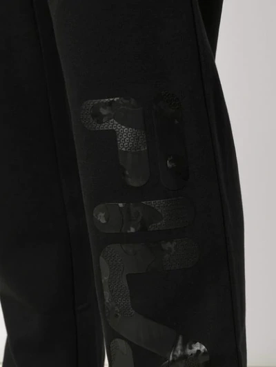 Shop Fila Straight Leg Track Trousers In Black