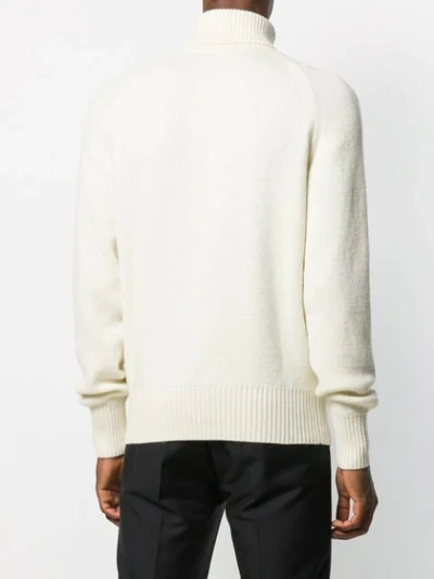 Shop Tom Ford Rollkragenpullover Mit Geripptem Detail In Neutrals