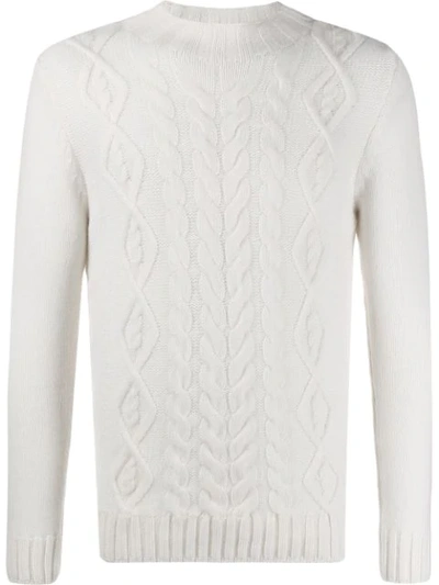 Shop Tagliatore Round Neck Jumper In White