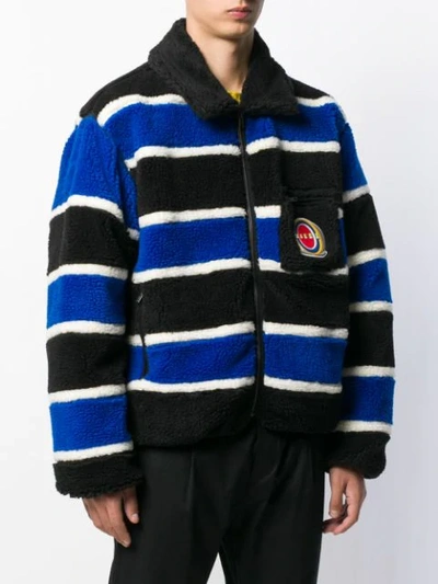 Shop Marni Faux-fur Coat In Y4280 Blue