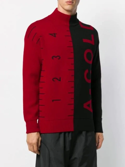Shop A-cold-wall* Jacquard Split Logo Jumper In Red