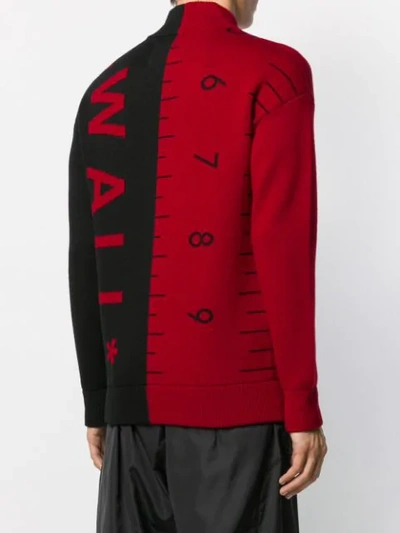 Shop A-cold-wall* Jacquard Split Logo Jumper In Red