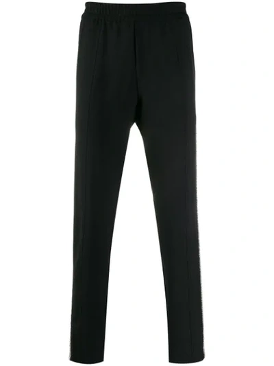 Shop Amen Crystal Side-stripe Elasticated-waist Trousers In Black