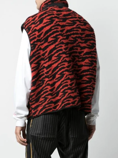 Shop Lost Daze Zebra Print Zip-up Vest In Red