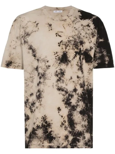Shop Cmmn Swdn Tie-dyed Logo Print T-shirt In Brown