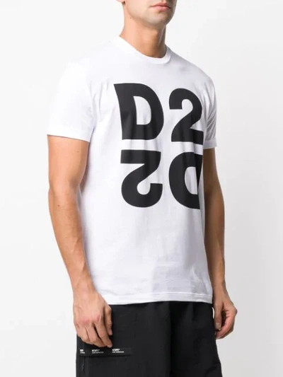 Shop Dsquared2 D2 Logo Print T-shirt In White