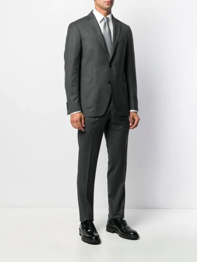 Shop Etro Tailored Two Piece Suit In Grey