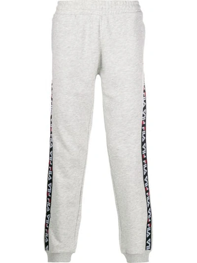 Shop Fila Logo Band Track Pants In Grey