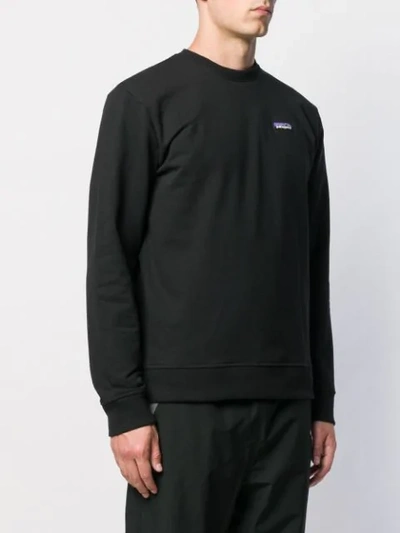 Shop Patagonia Logo Patch Sweatshirt In Black