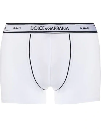Shop Dolce & Gabbana King Logo Boxers - White