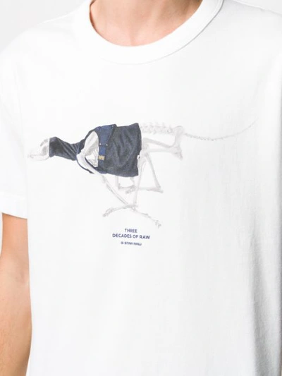 Shop G-star Raw Research Skeleton Print T-shirt In Bianco