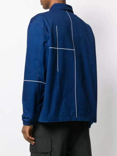 Shop Adidas Originals Logo Jacket In Blue