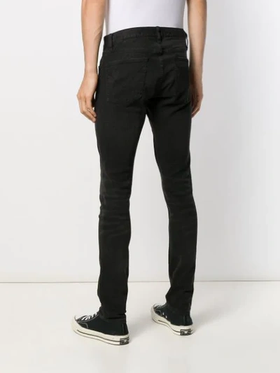 Shop John Varvatos Ripped Detail Trousers In Black