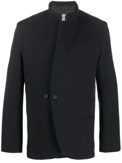 Shop Individual Sentiments Single-breasted High-neck Blazer In Black
