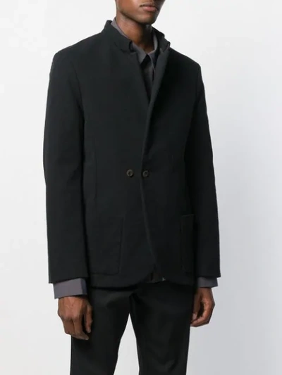 Shop Individual Sentiments Single-breasted High-neck Blazer In Black