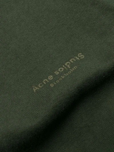 Shop Acne Studios Inverted Logo Print T-shirt In Green
