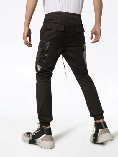 RICK OWENS CARGO TRACK PANTS - 黑色