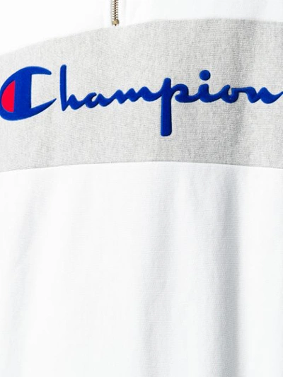 Shop Champion Zipped Logo Sweater In White