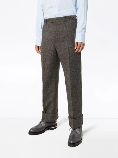 Shop Thom Browne Pleated Trousers In Grey