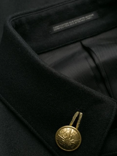 Shop Yohji Yamamoto Curved Button Coat In Black