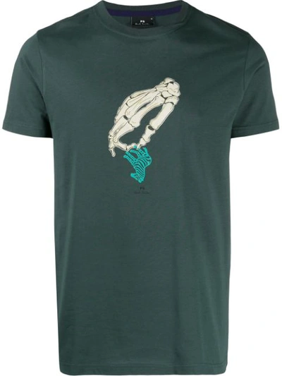 Shop Ps By Paul Smith Skeleton Graphic T-shirt In Green