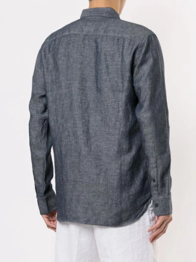 Shop 120% Lino Textured Longsleeved Shirt In Grey