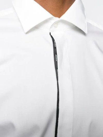 Shop Hugo Boss Logo Button Placket Shirt In White