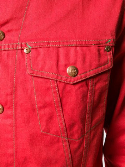 Pre-owned Jean Paul Gaultier 1988 Cropped Denim Jacket In Red