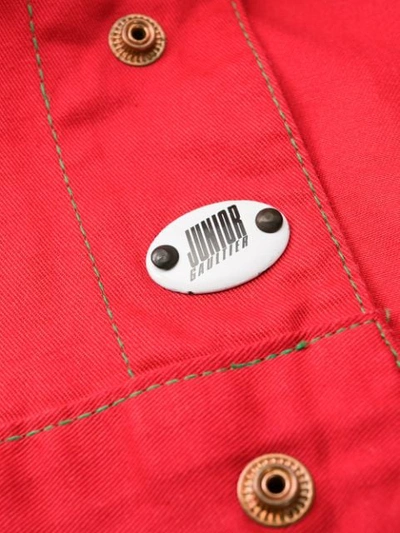Pre-owned Jean Paul Gaultier 1988 Cropped Denim Jacket In Red