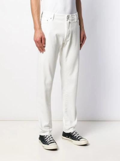 Shop Jacob Cohen Mid Rise Straight Leg Jeans In White