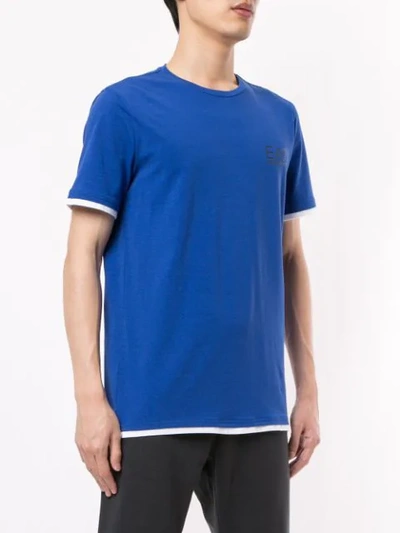 Shop Ea7 Printed Logo T-shirt In Blue