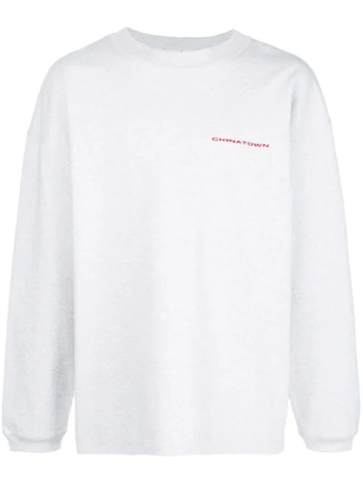 Shop Alexander Wang 'chynatown' Crew-neck Sweatshirt In Grey
