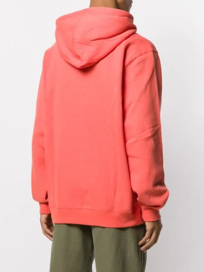 Shop Stussy Embroidered Logo Hoodie In Orange