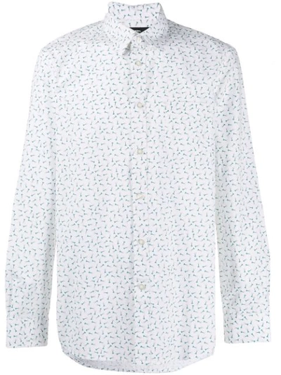 Shop Diesel Pin Print Long-sleeve Shirt In White