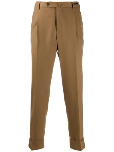 Shop Pt01 Regular Fit Chinos In Brown