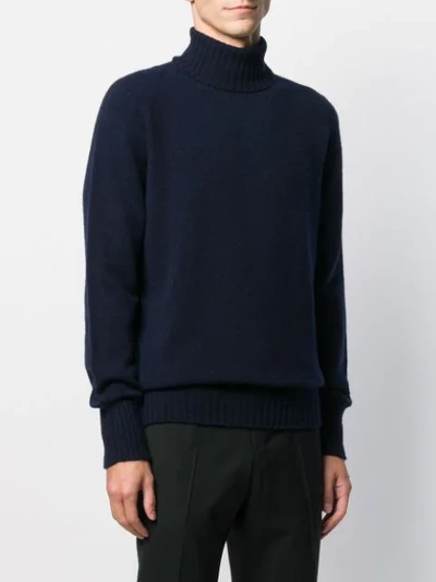 Shop Drumohr Turtleneck Jumper In Blue