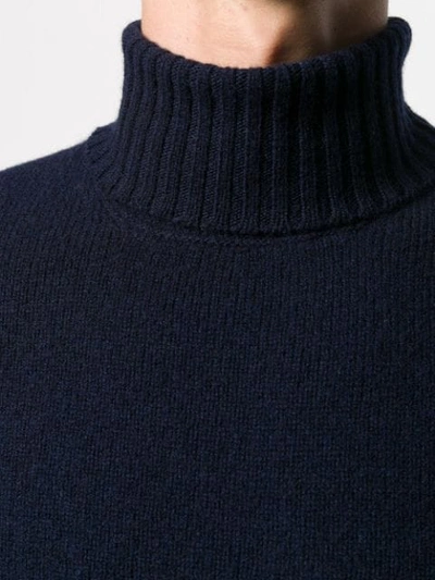 Shop Drumohr Turtleneck Jumper In Blue