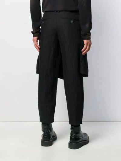 Shop Ziggy Chen Apron Detail Trousers In Black