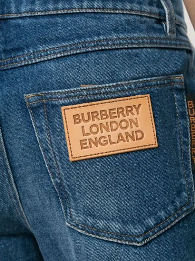 Shop Burberry Stonewashed Straight Leg Jeans In Blue