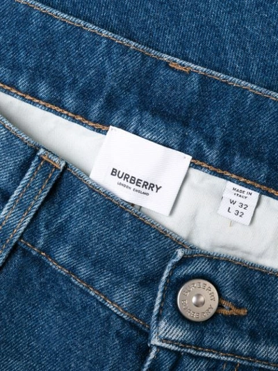 Shop Burberry Stonewashed Straight Leg Jeans In Blue