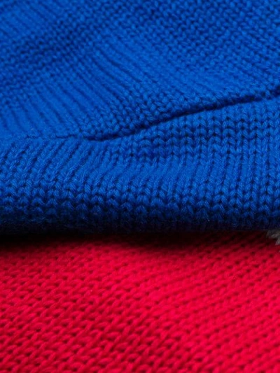 Shop Polo Ralph Lauren Tricolour Badge Sweater In Blue