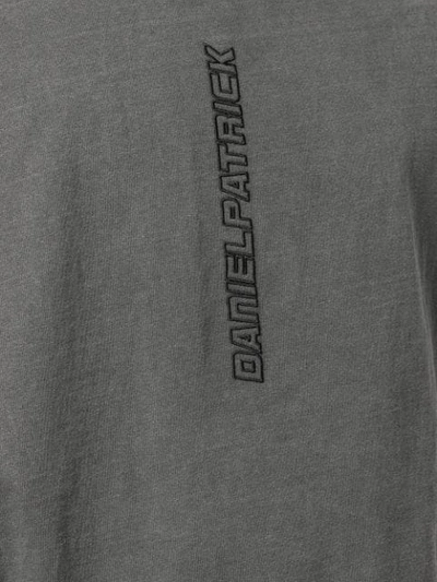Shop Daniel Patrick Vertical Logo T-shirt In Grey
