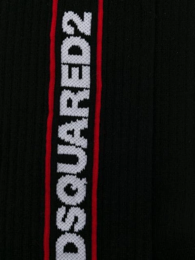 Shop Dsquared2 Logo Intarsia Socks In 001 Black
