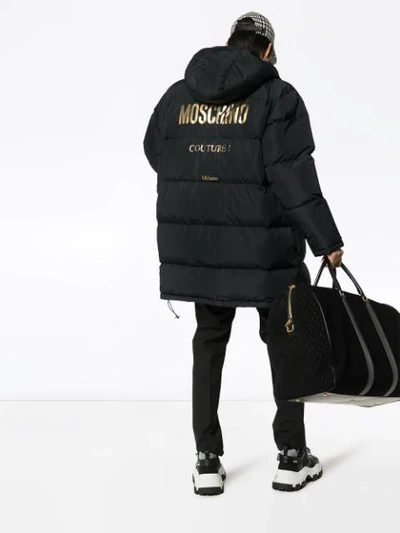 Shop Moschino Couture! Logo Padded Coat - Schwarz In Black