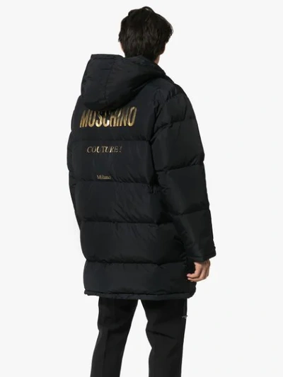Shop Moschino Couture! Logo Padded Coat - Schwarz In Black