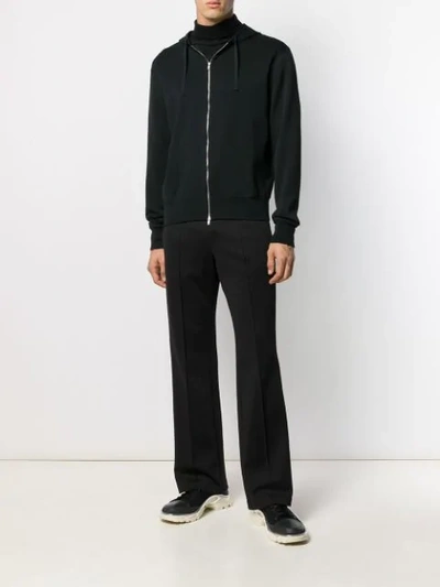 Shop Jil Sander Hooded Zip-up Jacket In Black