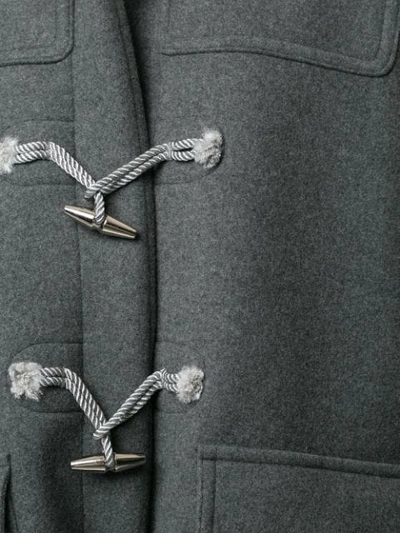 Shop Fumito Ganryu Hooded Duffle Coat In Grey